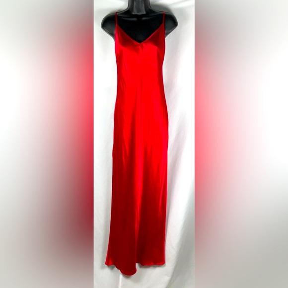 NWT Rumored Low Tide Maxi Slip Dress M Chili Pepper Red Dutchess Formal Long - Picture 1 of 10